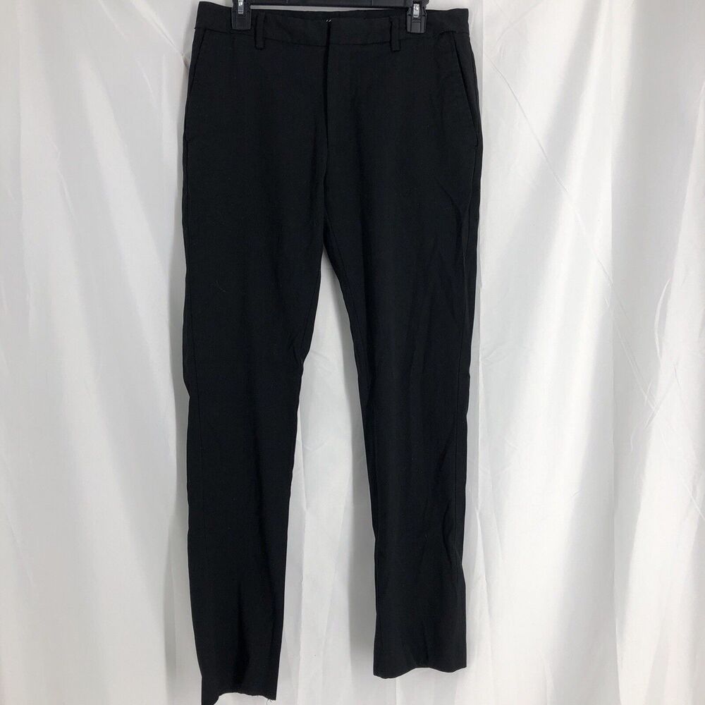 Kenneth Cole Mens Techni-Cole Solid Black Slim Fit Suit Dress Pants 32 x 32
